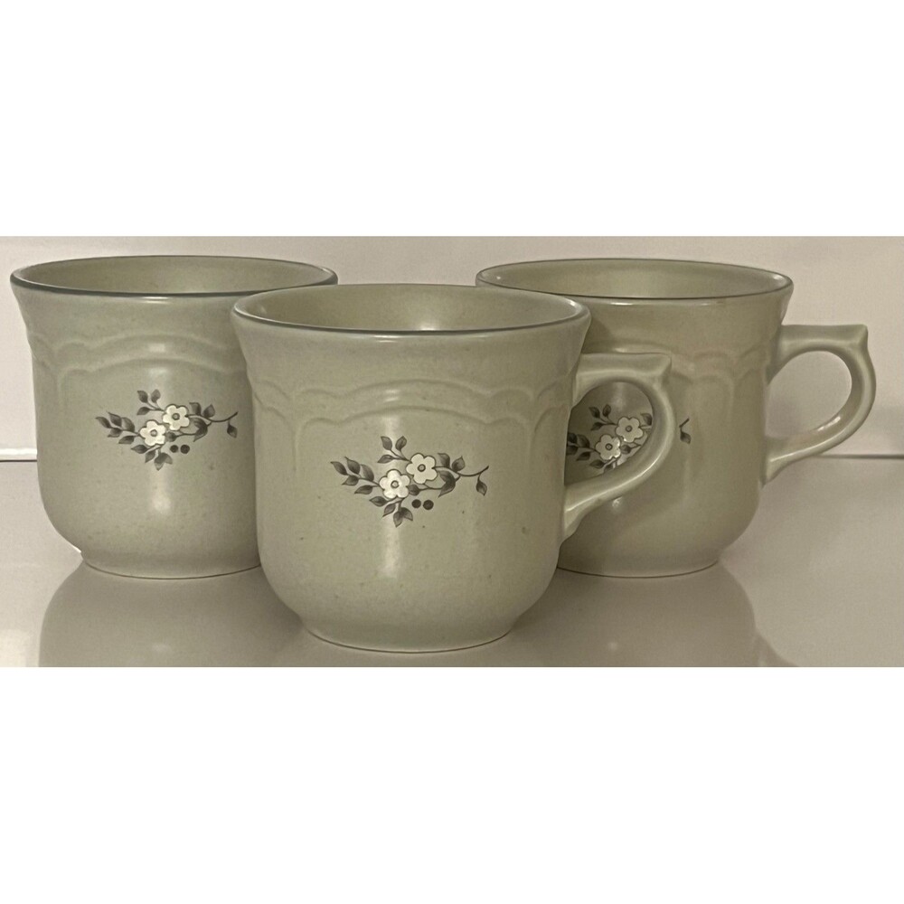 Set of 3 Heirloom Pfaltzgraff Stoneware Coffee Mugs